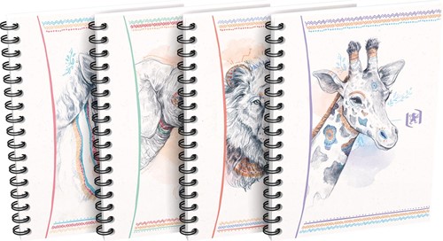 Oxford Boho Spirit cahier spiralé, ft A6, 120 pages, quadrillé 5 mm, couleurs assorties