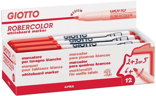 Giotto Robercolor marqueur pour tableaux blancs, moyen, pointe ronde, rouge
