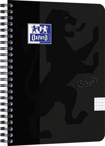 Oxford School Touch bloc spirale, ft A5, 140 pages, quadrillé 5 mm, noir 1 Stuk