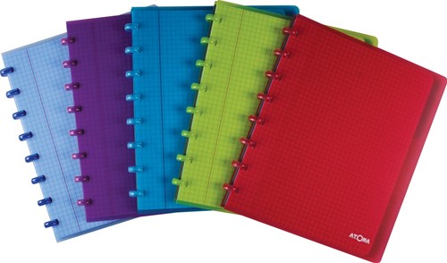 Atoma Trendy cahier, ft A5+, 120 pages, quadrillé 5 mm, met 6 tabbladen, in couleurs assorties