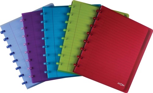 Atoma Trendy cahier, ft A5+, 120 pages, commercieel quadrillé, met 6 tabbladen, in couleurs assorties