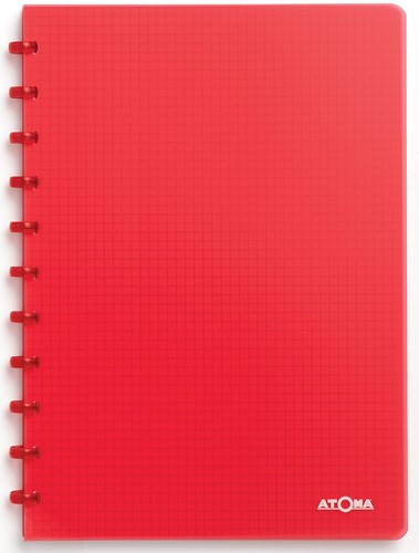Atoma Trendy schrift, ft A4, 144 bladzijden, geruit 5 mm, transparant rood