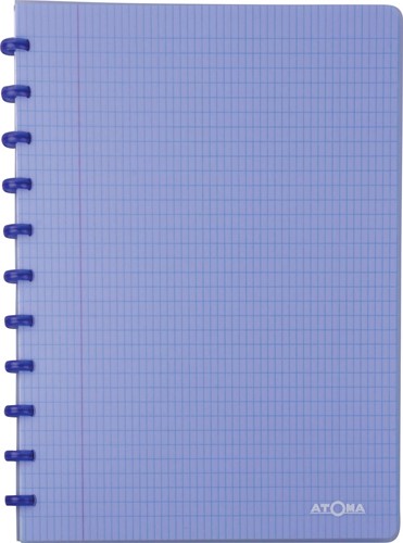 Atoma Trendy cahier, ft A4, 144 pages, commercieel quadrillé, transparant blauw