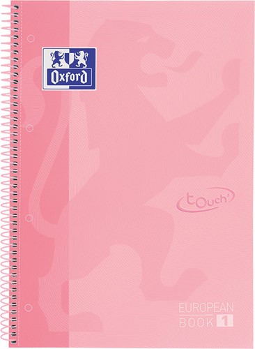 Oxford School Touch bloc spirale, ft A4+, 160 pages, ligné, rose pastel