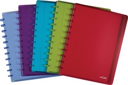 Atoma Trendy schrift, ft A4 +, 120 bladzijden, geruit 5mm, met 6 tabbladen en 5 showtassen, in geassortee