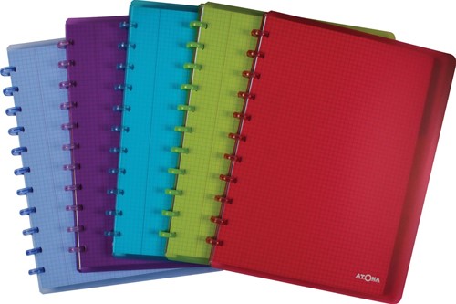 Atoma Trendy cahier, ft A4 +, 120 pages, quadrillé 5mm, 6 intercalaires et 5 pochettes, assorti