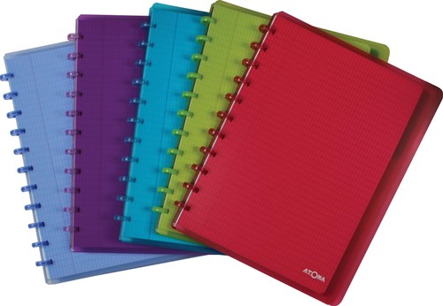 Atoma Trendy cahier, ft A4 +, 120 pages, commercieel quadrillé, 6 intercalaires et 5 pochettes, assorti
