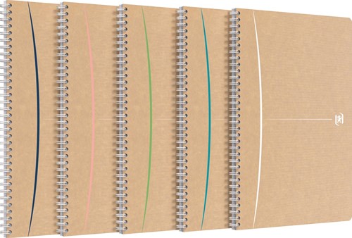 Oxford Touareg cahier à reliure spirale, 180 pages ft A4, ligné, couleurs assorties