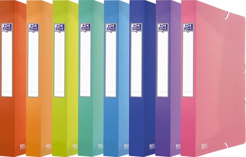 Oxford Urban boîte de classement en PP, format 24 x 32 cm, dos de 4 cm, couleurs assorties transparents