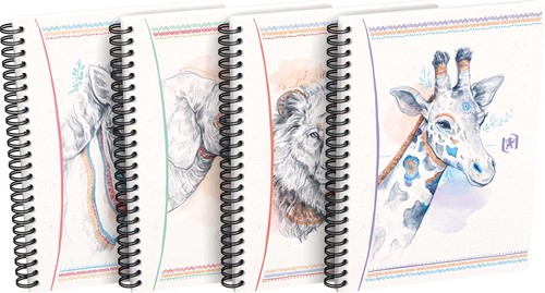 Oxford Boho Spirit cahier spiralé, ft A5, 120 pages, ligné, couleurs assorties