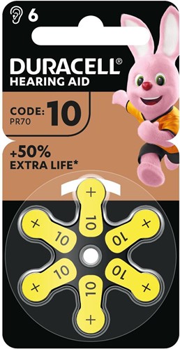 Duracell hoortoestelbatterijen DA10, blister van 6 stuks