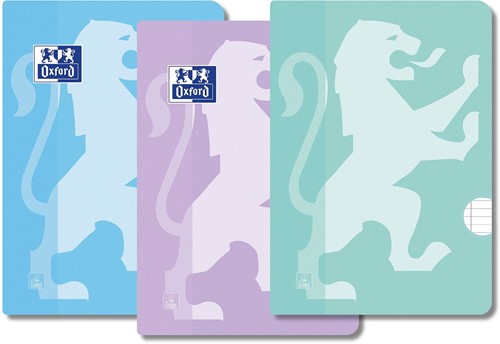 Oxford School cahier, ft A4, 72 pages, avec marge, ligné, assorti, paquet de 3 pièces