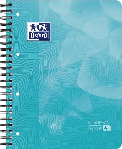 Oxford School Projectbook cahier à reliure, ft A4+, 4 trous, ligné, bleu aqua