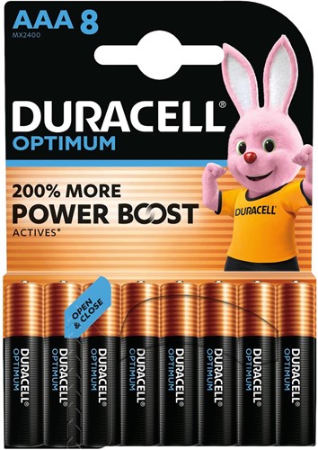 Duracell pile Optimum, AAA, blister de 8 pièces
