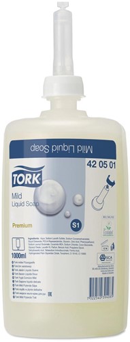 Tork milde vloeibare zeep, systeem S1 Premium, navulling van 1 liter 1 Stuk