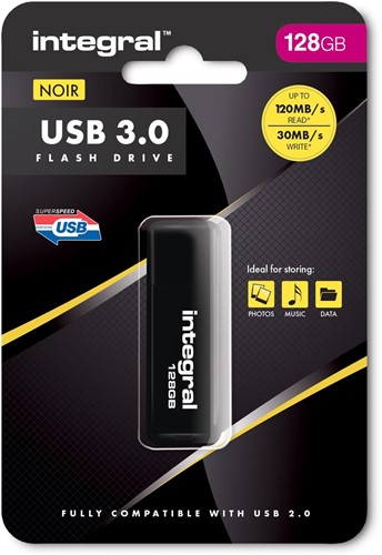 Integral clé USB 3.0, 128 Go, noir