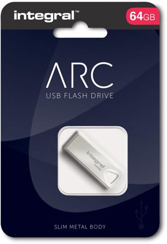 Integral ARC clé USB 2.0, 64 Go, argent