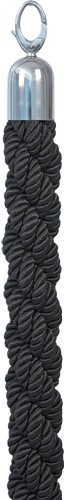 Afzetkoord Securit 150cm zwart chroome knop 1 Stuk
