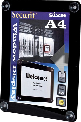 Securit porte-affiches vitre, ft A4, noir