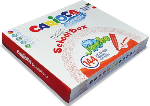 Carioca feutres de coloriage Jumbo, boîte de 144 feutres (classpack)
