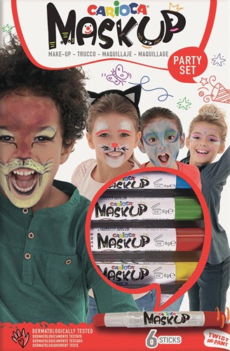 Carioca bâtons de maquillage Mask Up Party Set, boîte avec 6 bâtons
