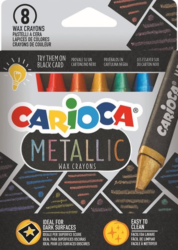 Carioca waskrijt Wax Metallic, kartonnen etui van 8 stuks