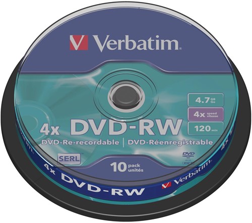 Verbatim DVD réinscriptible DVD-RW, spindle de 10 pièces