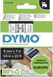 Dymo D1 tape 6 mm, zwart op wit 1 Stuk