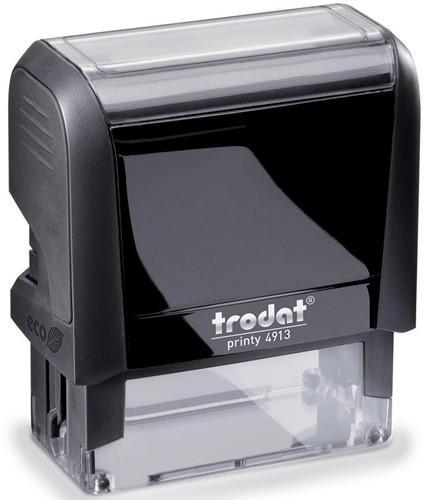 Trodat cachet Printy 4913, texte avec voucher, ft 58 x 22 mm, sous blister