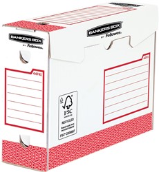 Bankers Box basic boîte archivage heavy duty, ft 9,5 x 24,5 x 33 cm, rouge, paquet de 20 pièces