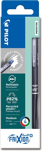 Pilot FriXion Ball Plus roller, moyen, couleurs assorties, étui de 4 pièces