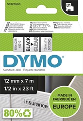 Dymo D1 ruban 12 mm, noir sur transparent 1 Stuk