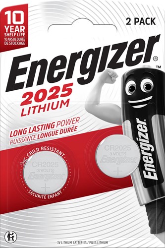 Energizer pile bouton, CR2025, blister 2 pièces
