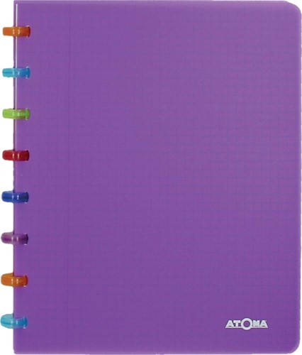 Atoma Tutti Frutti schrift, ft A5, 144 bladzijden, commercieel geruit, transparant paars