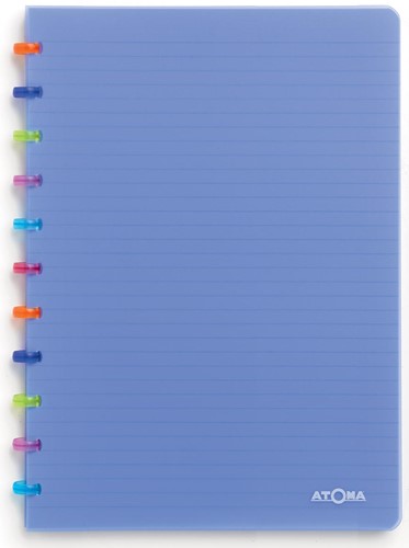 Atoma Tutti Frutti schrift, ft A4, 144 bladzijden, geruit 5 mm, transparant blauw