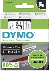 Dymo D1 tape 19 mm, zwart op wit 1 Stuk