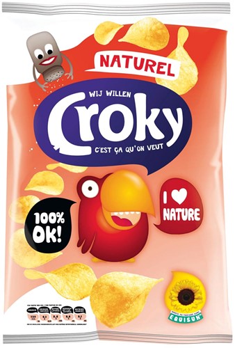 Croky chips naturel, zakje van 100 gram