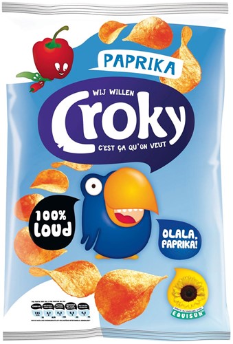Croky chips paprika, sachet de 100 g