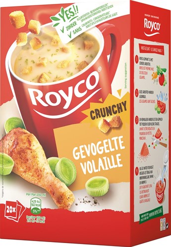 Royco Minute Soup volaille avec croûtons, paquet de 20 sachets