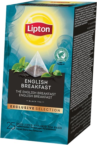 Lipton thee Exclusive Selection, English Breakfast, doos van 25 zakjes 25 Stuk