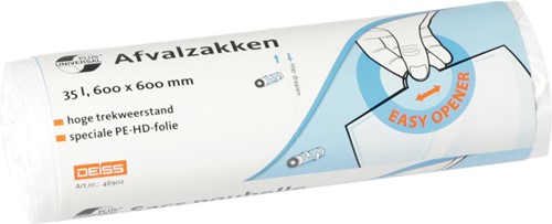 Universal Plus sac poubelle 10 microns, 35 litres, blanc, 50 pièces