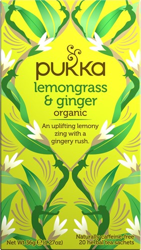 Pukka thé bio, Lemongrass - Ginger, paquet de 20 pièces