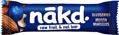 Nakd Blueberry Muffin, barre de 35 g, paquet de 18 pièces