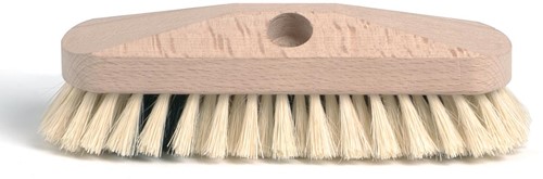 Brosse dure avec fibre tampico, en bois brut, 23 cm
