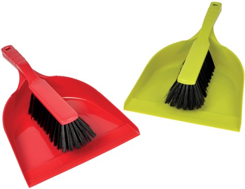 Stofblik met handveger, geassorteerde kleuren