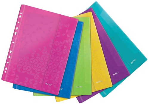 Leitz WOW pochette perforée A4, en PP, couleurs assorties