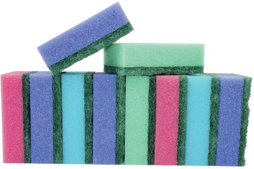 Aqualine schuurspons ft 8 x 5,5 x 2,8 cm, pak van 10 stuks