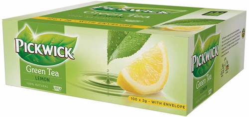 Pickwick thé, green tea lemon, paquet de 100 pièces 100 Stuk