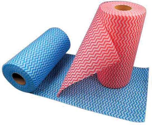 Aqualine chiffons en rouleau, ft 20 x 40 cm, couleurs assorties, rouleau de 50 pièces