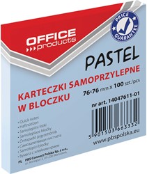 OFFICE products bloc mémo Pastel, 76 x 76 mm, 100 feuilles, bleu pastel